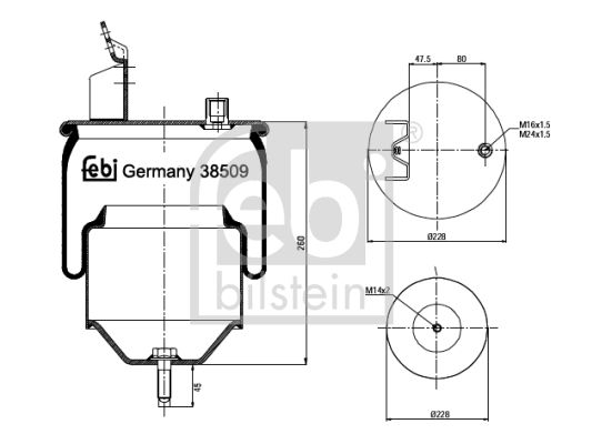 FEBI BILSTEIN Pneimoatsperes spilvens, Pneimopiekare 38509